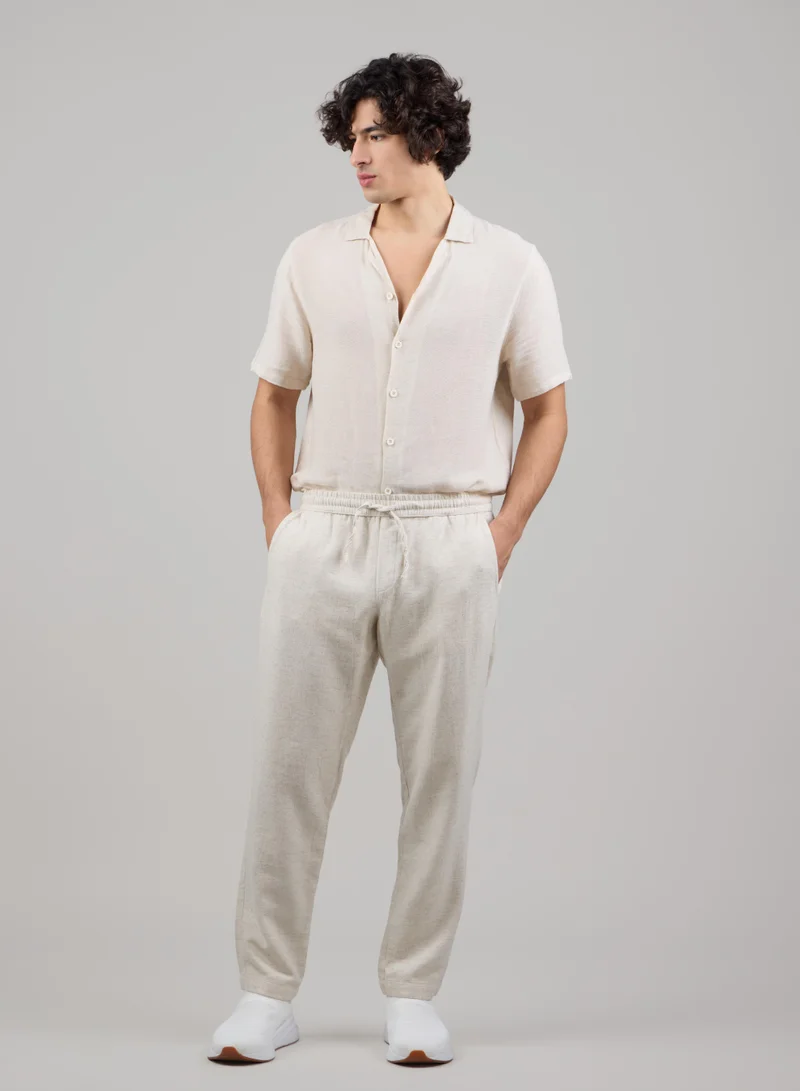 Just Nature Straight Fit Soft Natural Casual Trousers